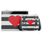 Black And White Striped Heart Nintendo Switch OLED (2021) Skin